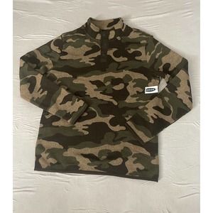 Old Navy Boy's Green Camo Fleece Pullover Sweater Youth XL 14-16 Long Sleeve